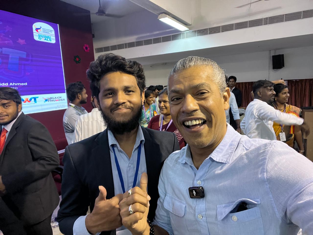 Selfie with CEO of VDart appreciating the cerebral palsy speech recognition project